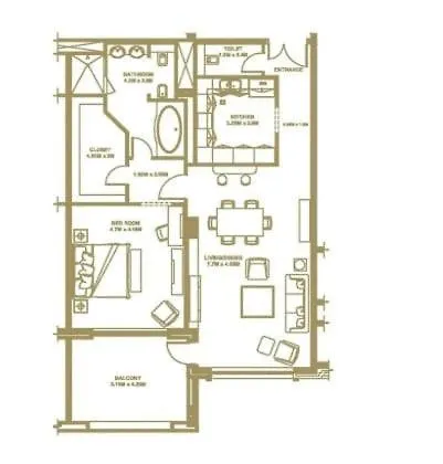 Luxury Palm Jumeirah Apartment With Balcony Дубай 0*,  ОАЭ